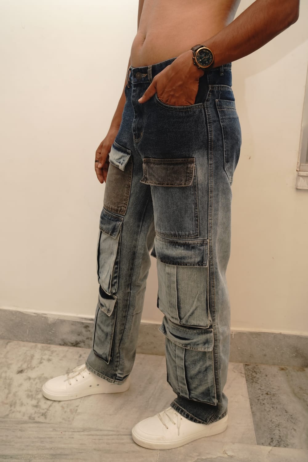 Patchwork Men’s cargo jeans